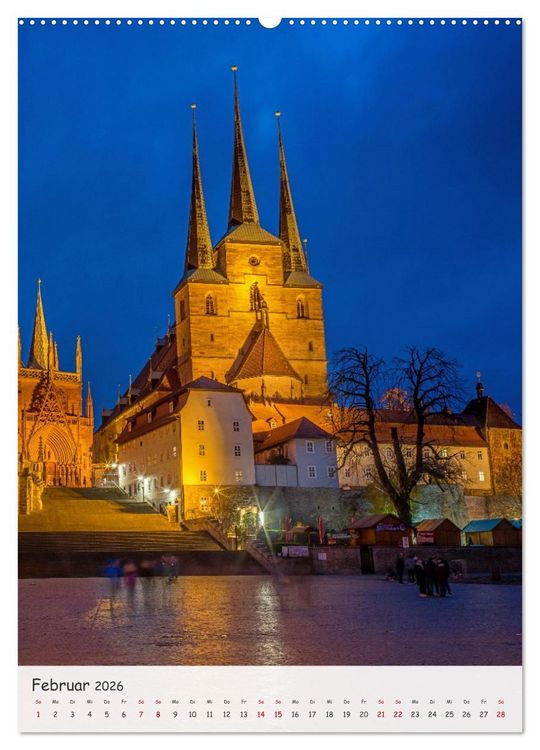 Produktbild: Erfurt - Zwischen Dom und Kr&auml;merbr&uuml;cke (hochwertiger Premium Wandkalender 2026 DIN A2 hoch), Kunstdruck in Hochglanz