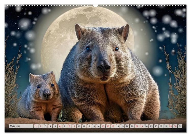 Produktbild: Niedliche Wombats - Australiens flauschige Beuteltiere zum Verlieben (Wandkalender 2027 DIN A2 quer), CALVENDO Monatskalender