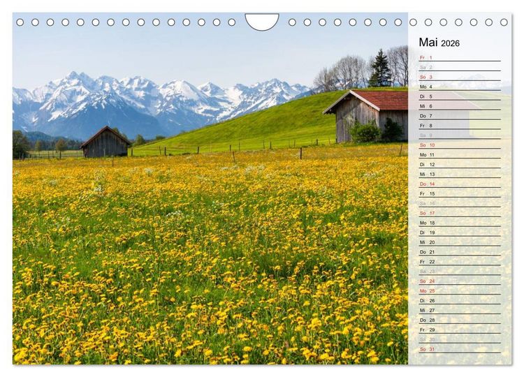 Produktbild: Oberallg&auml;uer Landschaft (Wandkalender 2026 DIN A4 quer), CALVENDO Monatskalender
