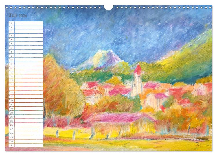Produktbild: Gemalte Herbsttr&auml;ume - Eine malerische Reise in bunte Herbstlandschaften (Wandkalender 2026 DIN A3 quer), CALVENDO Monatskalender