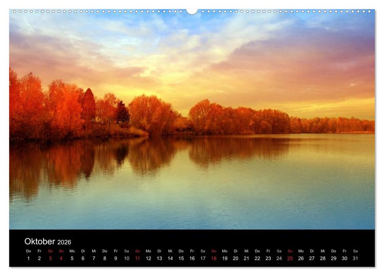Produktbild: Die vier Jahreszeiten (hochwertiger Premium Wandkalender 2026 DIN A2 quer), Kunstdruck in Hochglanz