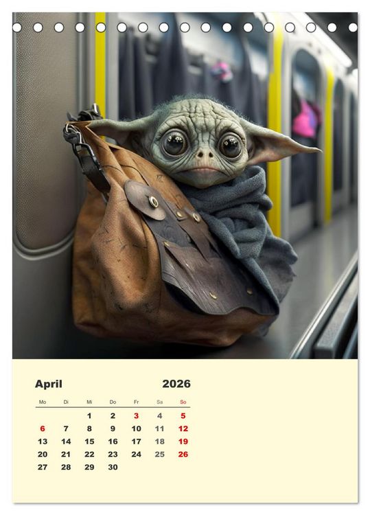Produktbild: Kleine Gangster. Lustige Monster im Alltag (Tischkalender 2026 DIN A5 hoch), CALVENDO Monatskalender