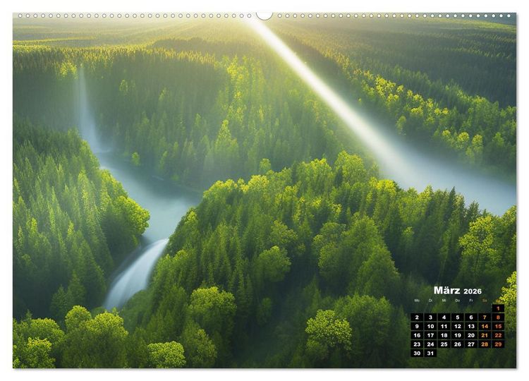 Produktbild: Von oben betrachtet Landschaften aus der Vogelperspektive (hochwertiger Premium Wandkalender 2026 DIN A2 quer), Kunstdruck in Hochglanz