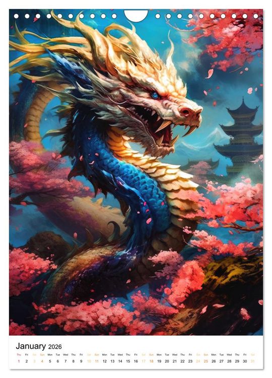 Produktbild: Mystical Drakes (Wall Calendar 2026 DIN A4 portrait), CALVENDO 12 Month Wall Calendar