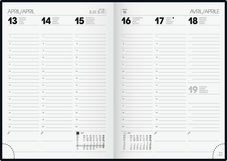 Produktbild: BRUNNEN 1079661037 Buchkalender Mod. 796 2027 A5, Kunststoff, blau