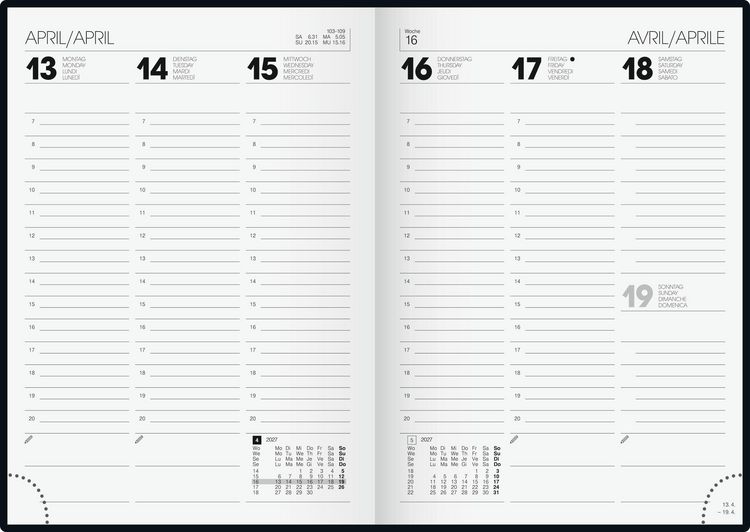 BRUNNEN Day calendar model 795 2024 1 page = 1 day leaf