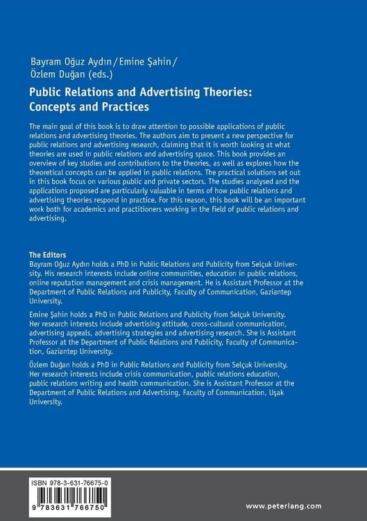 Produktbild: Public Relations and Advertising Theories: Concepts and Practices