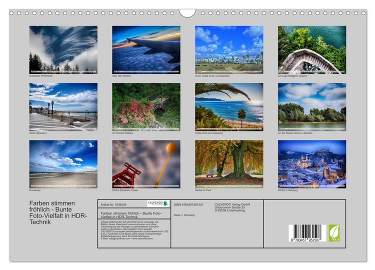 Produktbild: Farben stimmen fr&ouml;hlich - Bunte Foto-Vielfalt in HDR-Technik (Wandkalender 2026 DIN A3 quer), CALVENDO Monatskalender