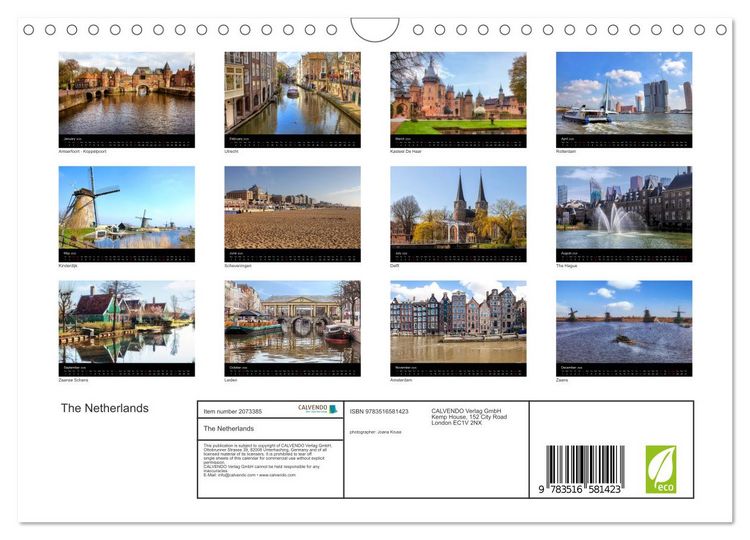 Produktbild: The Netherlands (Wall Calendar 2026 DIN A4 landscape), CALVENDO 12 Month Wall Calendar