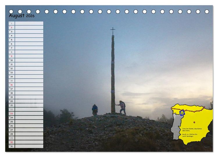 Produktbild: Der Jakobsweg von seinen sch&ouml;nsten Seiten! (Tischkalender 2026 DIN A5 quer), CALVENDO Monatskalender