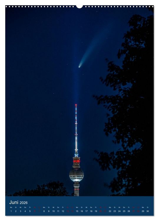 Produktbild: Berliner Fernsehturm - Magische Momente (hochwertiger Premium Wandkalender 2026 DIN A2 hoch), Kunstdruck in Hochglanz