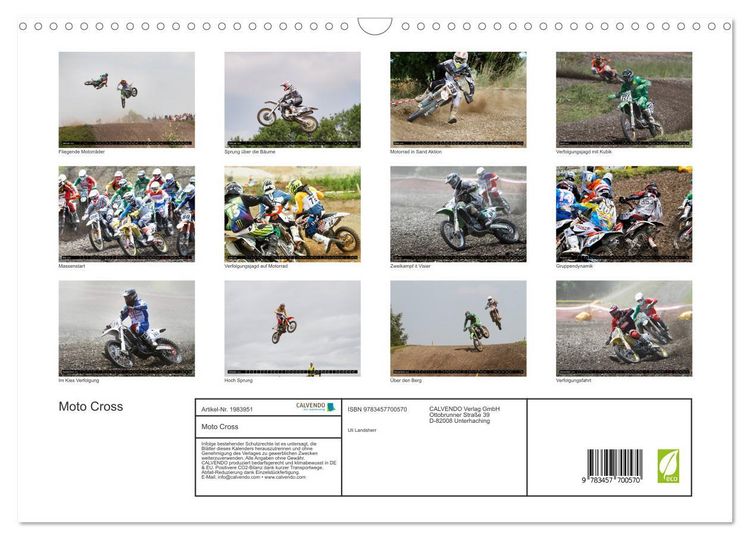 Produktbild: Moto Cross (Wandkalender 2026 DIN A3 quer), CALVENDO Monatskalender