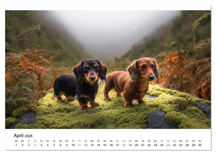 Produktbild: Dackel - ein Blick gen&uuml;gt (Wandkalender 2026 DIN A2 quer), CALVENDO Monatskalender