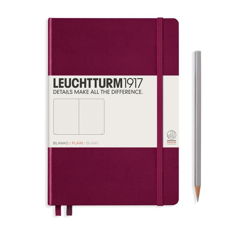 Produktbild: LEUCHTTURM1917 Notizbuch Medium (A5), Hardcover, 251 nummerierte Seiten, Port Red, Blanko