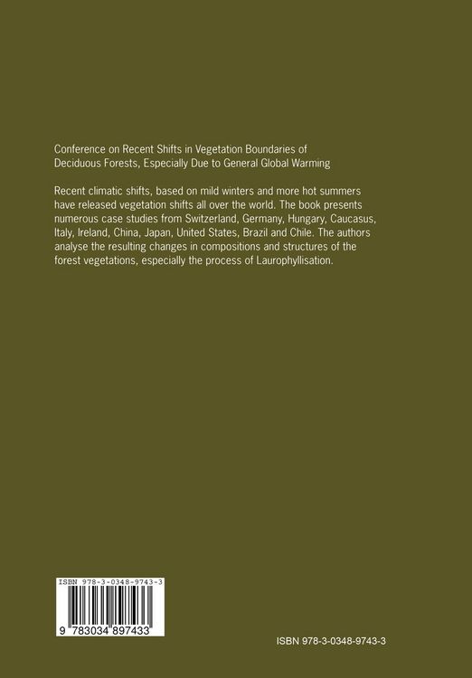 Produktbild: Conference on Recent Shifts in Vegetation Boundaries of Deciduous Forests, Especially Due to General Global Warming