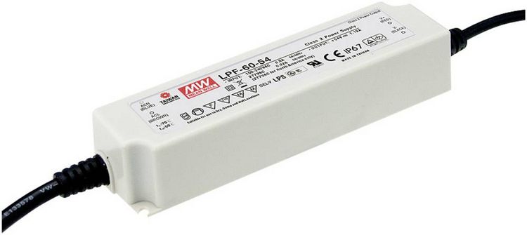 Produktbild: MW Mean Well LPF-60-12 LED-Treiber, LED-Trafo Konstantspannung, Konstantstrom 60 W 5 A 7.2 - 12 V/DC nicht dimmbar, PFC-Schaltkreis, &Uuml;berlastschutz