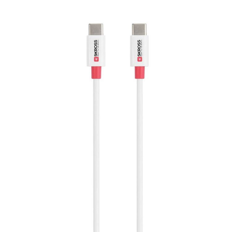 Produktbild: Skross USB-Kabel USB 2.0 USB-C&reg; Stecker, USB-C&reg; Stecker 1.20m Wei&szlig; Rund SKCA0008C-C120CN