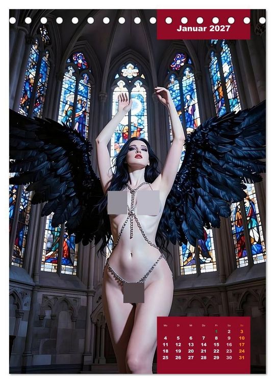 Produktbild: Gothic Engel (Tischkalender 2027 DIN A5 hoch), CALVENDO Monatskalender