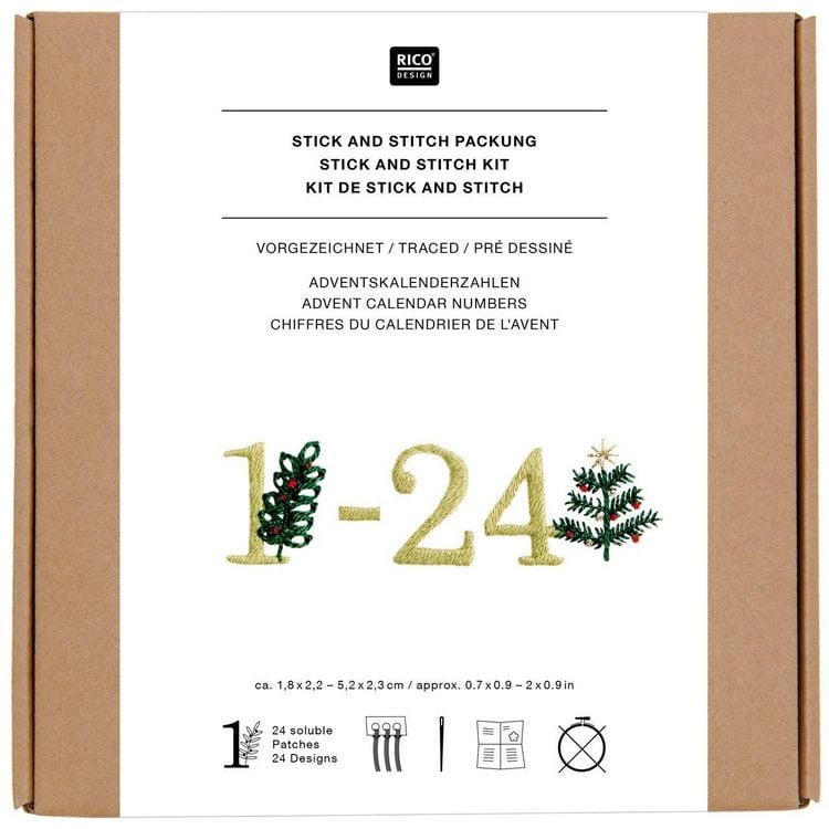Produktbild: Stick & Stitch Packung, Adventskalenderzahlen