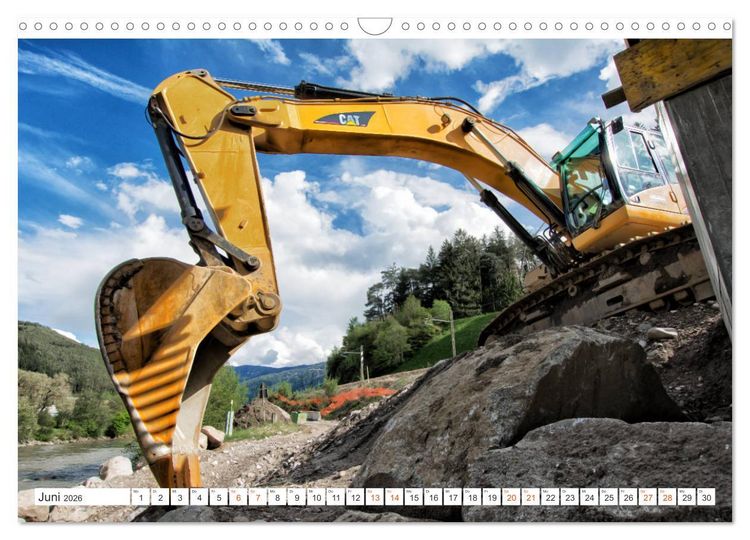 Produktbild: Baumaschinen - Maschinen auf der Baustelle (Wandkalender 2026 DIN A3 quer), CALVENDO Monatskalender