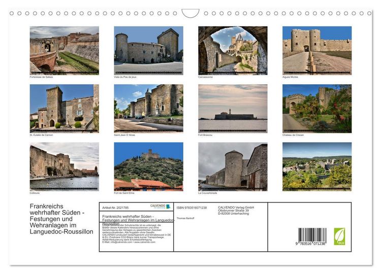 Produktbild: Frankreichs wehrhafter S&uuml;den - Festungen und Wehranlagen im Languedoc-Roussillon (Wandkalender 2026 DIN A3 quer), CALVENDO Monatskalender