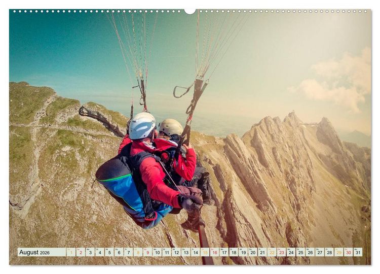 Produktbild: Paragliding - Mut zum Abenteuer (hochwertiger Premium Wandkalender 2026 DIN A2 quer), Kunstdruck in Hochglanz