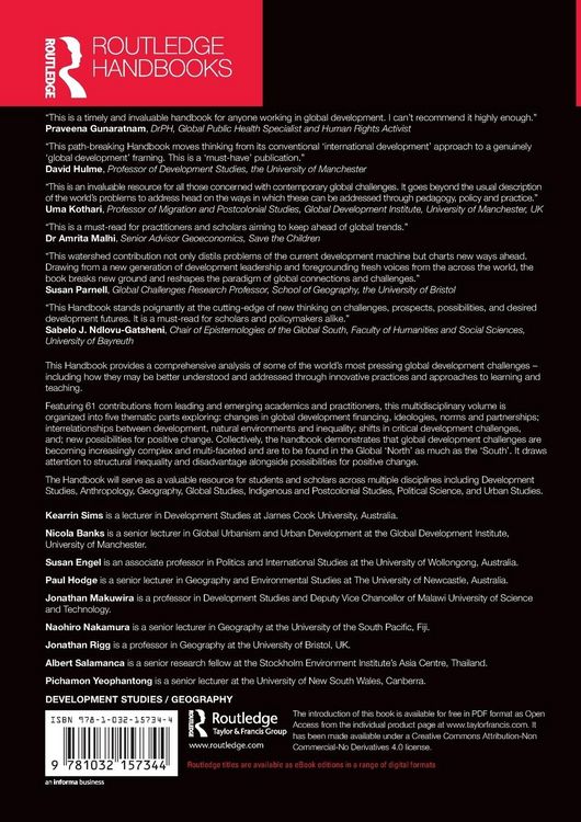 Produktbild: The Routledge Handbook of Global Development