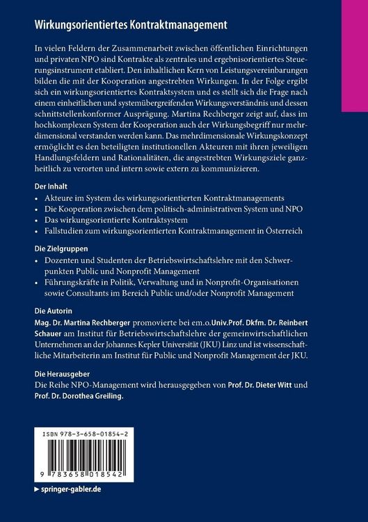 Produktbild: Wirkungsorientiertes Kontraktmanagement