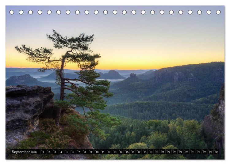 Produktbild: Wundersch&ouml;nes Elbsandsteingebirge (Tischkalender 2026 DIN A5 quer), CALVENDO Monatskalender