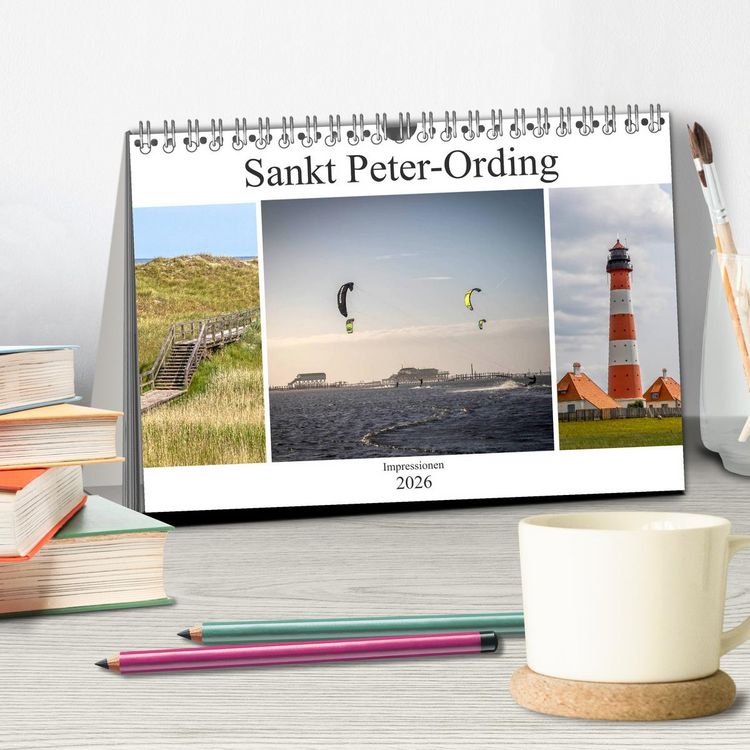 Produktbild: Impressionen aus Sankt Peter-Ording (Tischkalender 2026 DIN A5 quer), CALVENDO Monatskalender