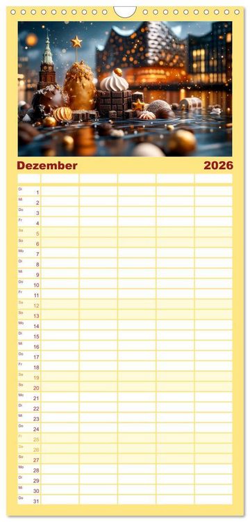 Produktbild: Familienplaner 2026 - S&uuml;&szlig;e Skyline Symphonie mit 5 Spalten (Wandkalender, 21 x 45 cm) CALVENDO