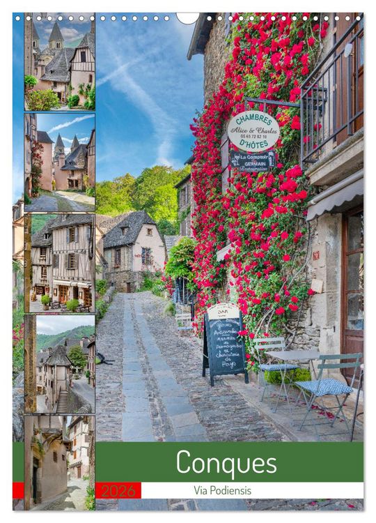 Produktbild: Conques - Via Podiensis (Wandkalender 2026 DIN A3 hoch), CALVENDO Monatskalender