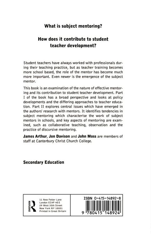 Produktbild: Subject Mentoring in the Secondary School