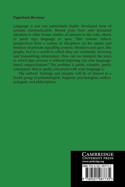 Produktbild: The Meaning of Primate Signals