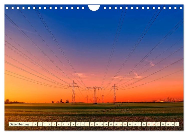 Produktbild: Strommasten - Wege des Stroms (Wandkalender 2026 DIN A4 quer), CALVENDO Monatskalender