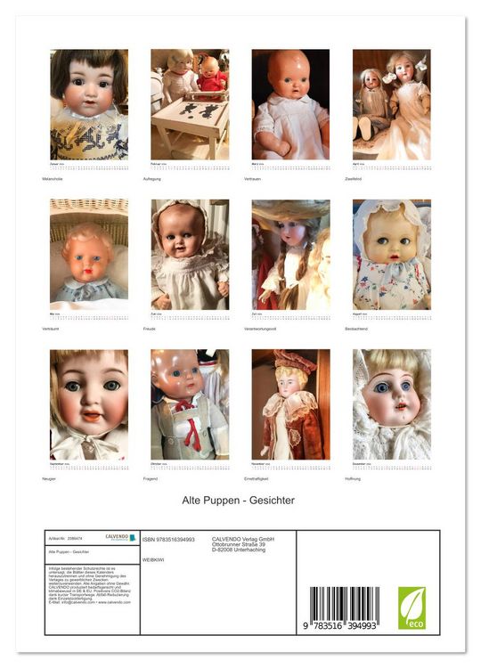 Produktbild: Alte Puppen - Gesichter (Wandkalender 2026 DIN A4 hoch), CALVENDO Monatskalender