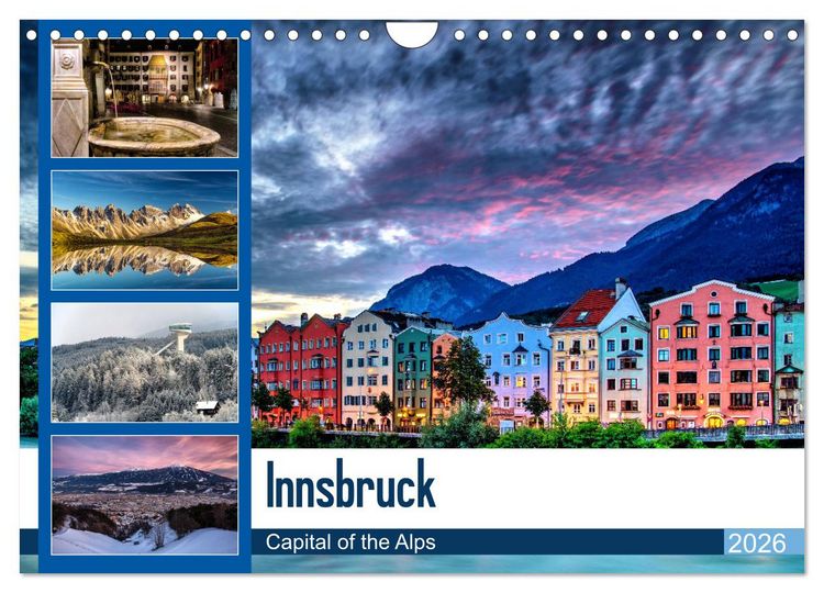Produktbild: Innsbruck - Capital of the Alps (Wandkalender 2026 DIN A4 quer), CALVENDO Monatskalender