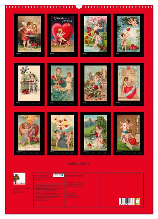 Produktbild: Liebesboten (Wandkalender 2026 DIN A2 hoch), CALVENDO Monatskalender