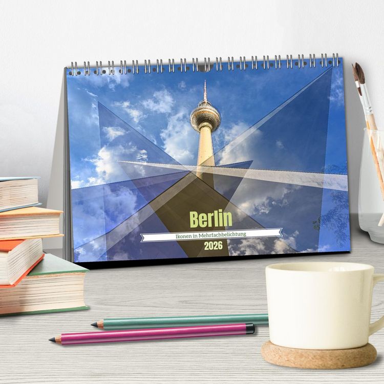 Produktbild: Berlin &ndash; Ikonen in Mehrfachbelichtung (Tischkalender 2026 DIN A5 quer), CALVENDO Monatskalender