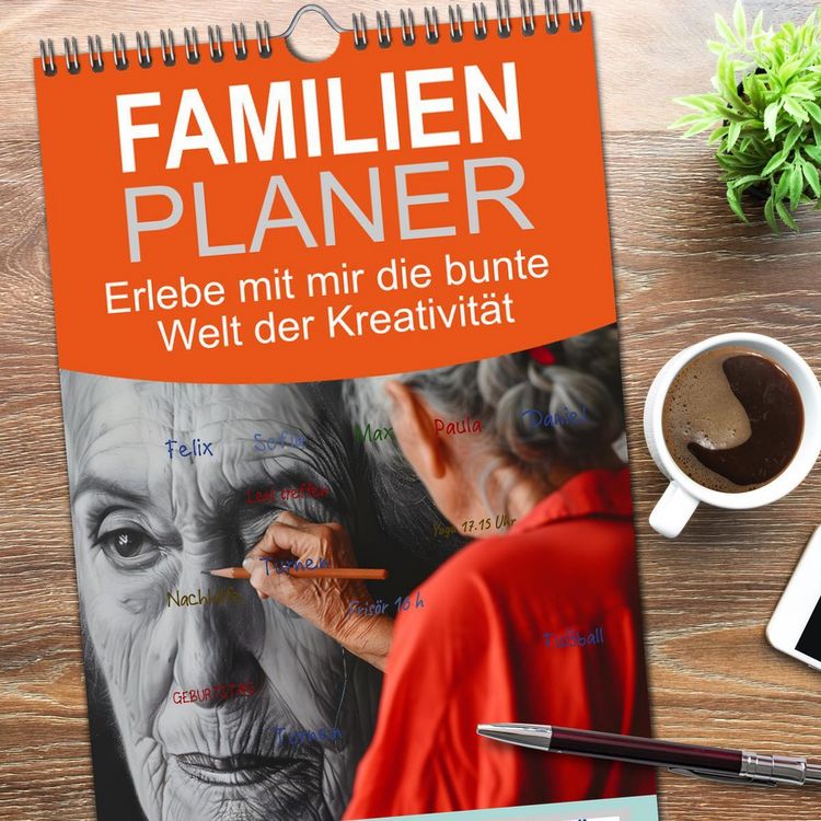 Produktbild: Familienplaner 2026 - Erlebe mit mir die bunte Welt der Kreativit&auml;t mit 5 Spalten (Wandkalender, 21 x 45 cm) CALVENDO