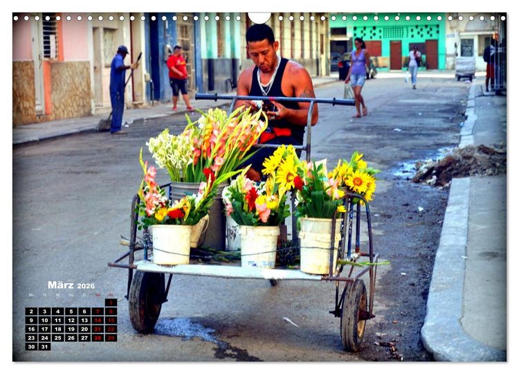 Produktbild: Bl&uuml;hendes Havanna - Blumenh&auml;ndler in der kubanischen Hauptstadt (Wandkalender 2026 DIN A3 quer), CALVENDO Monatskalender