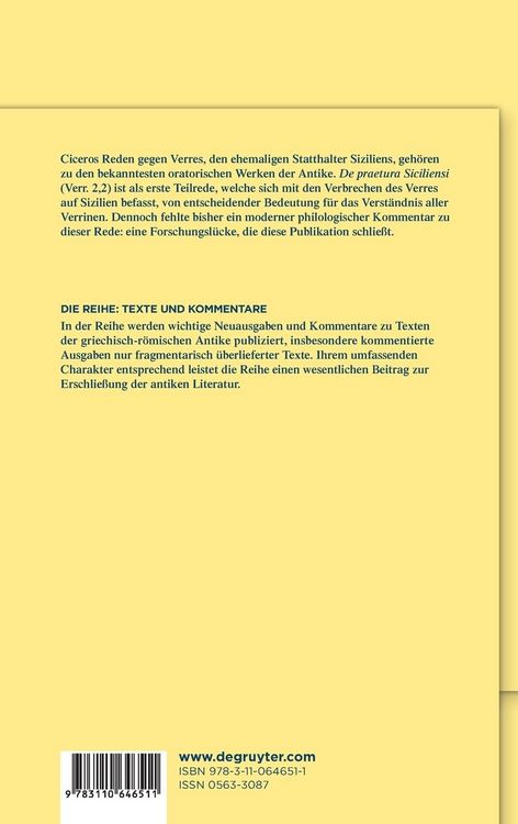 Produktbild: Cicero, &rsaquo;De praetura Siciliensi&lsaquo; (Verr. 2,2)