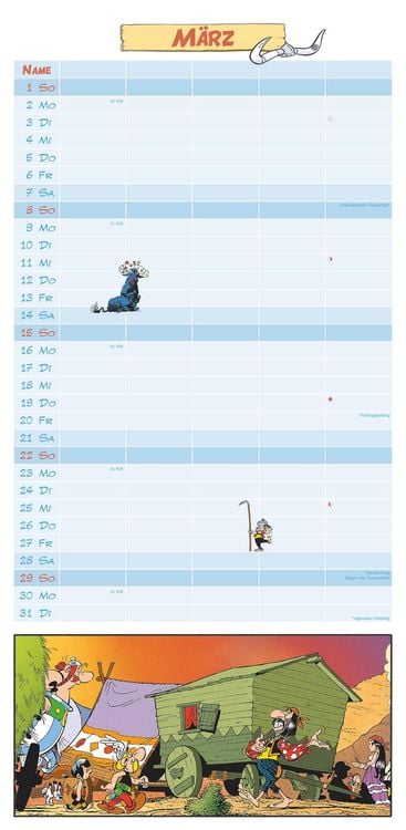 Produktbild: Asterix 2026 Familienplaner - Familien-Timer - Termin-Planer - Kids - Kinder-Kalender - Familien-Kalender - 22x45