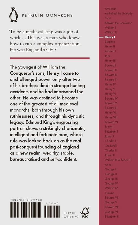 Produktbild: Henry I (Penguin Monarchs)