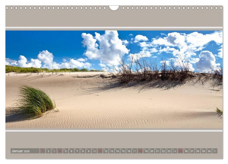 Produktbild: Strandblicke Borkum und Norderney (Wandkalender 2026 DIN A3 quer), CALVENDO Monatskalender