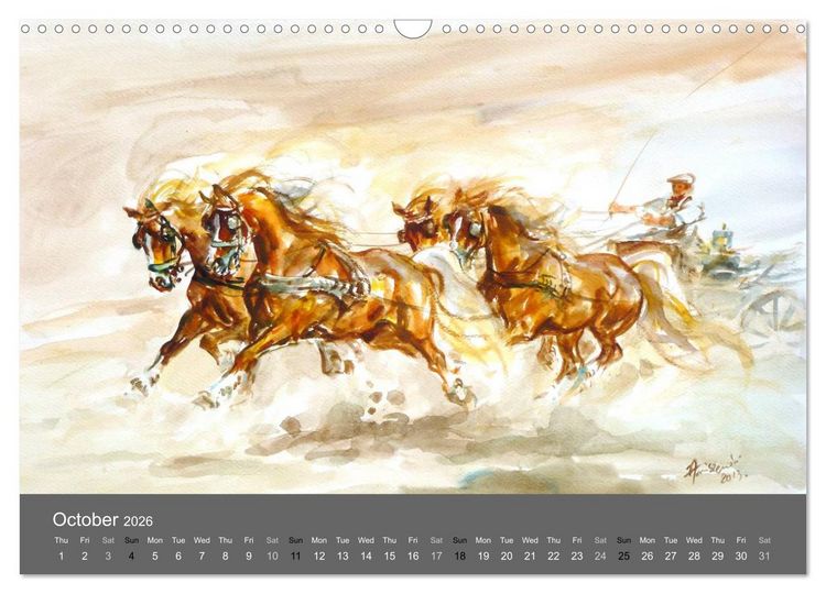 Produktbild: Horses in four seasons 2026 (Wall Calendar 2026 DIN A3 landscape), CALVENDO 12 Month Wall Calendar
