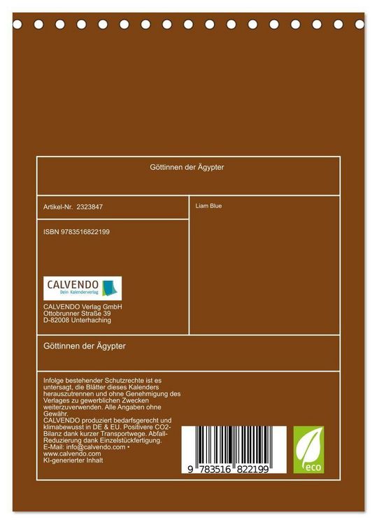Produktbild: G&ouml;ttinnen der &Auml;gypter (Tischkalender 2027 DIN A5 hoch), CALVENDO Monatskalender