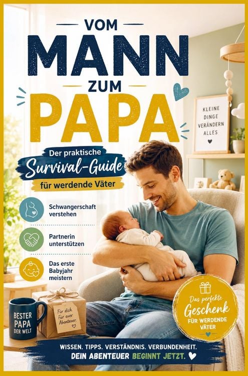 Produktbild: Vom Mann zum Papa:Der praktische Survival-Guide f&uuml;r werdende V&auml;ter(Das perfekte Geschenk f&uuml;r werdende V&auml;ter)