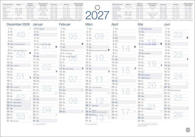 Produktbild: Tafelkalender A5 2027