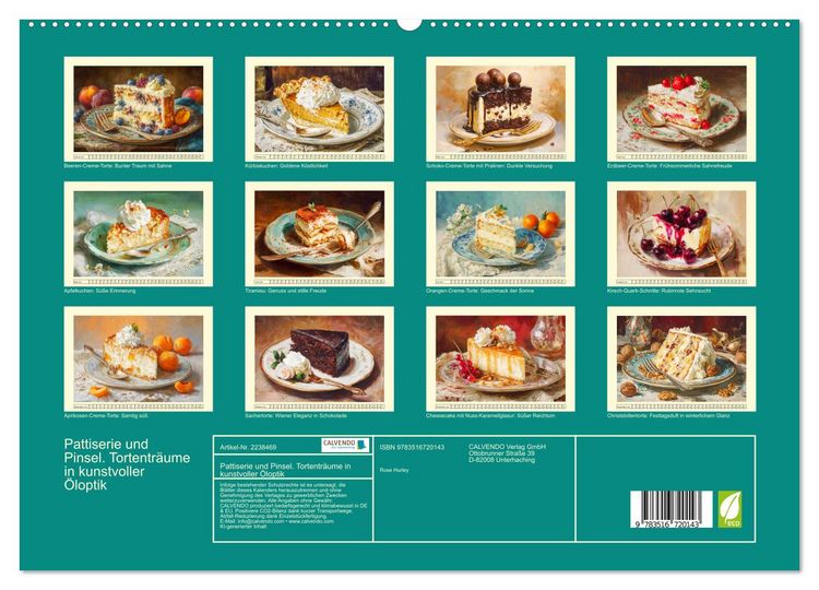 Produktbild: Pattiserie und Pinsel. Tortentr&auml;ume in kunstvoller &Ouml;loptik (hochwertiger Premium Wandkalender 2026 DIN A2 quer), Kunstdruck in Hochglanz
